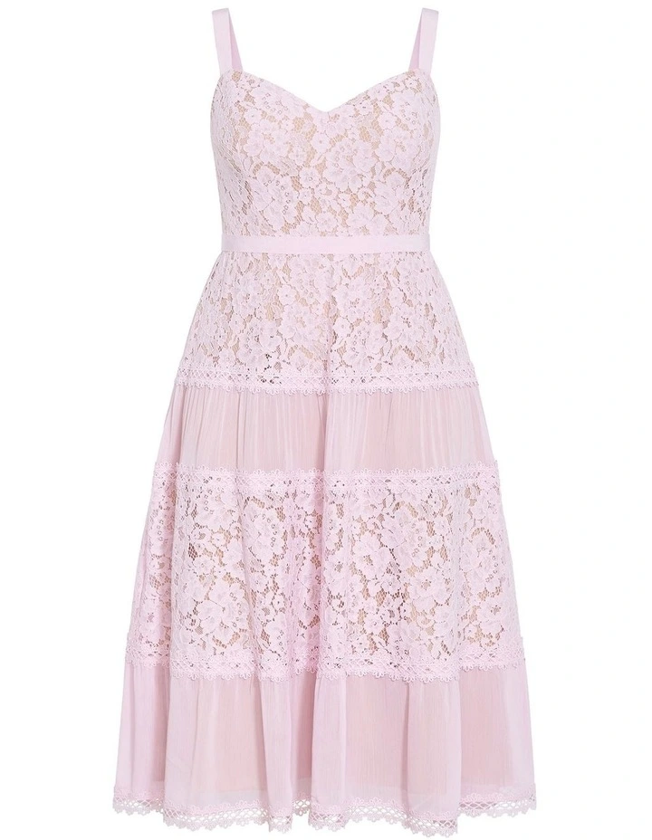 Rosalyn Lace Dress in Soft Pink image 3