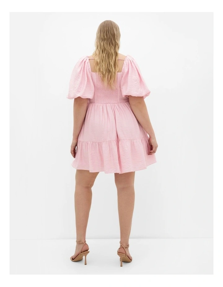 Mindy Babydoll Mini Dress in Heavenly Pink image 2