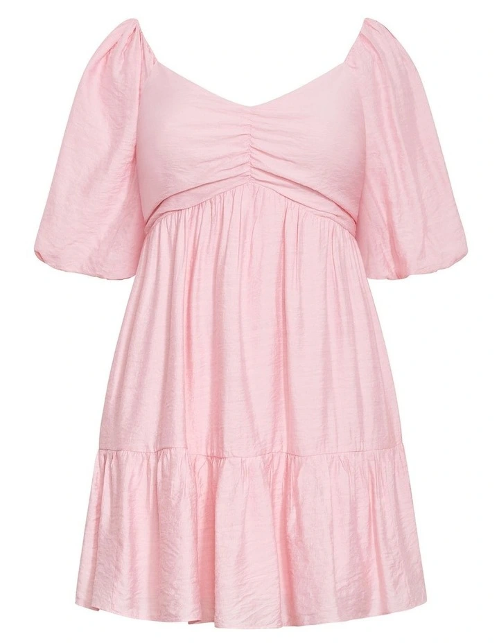 Mindy Babydoll Mini Dress in Heavenly Pink image 3