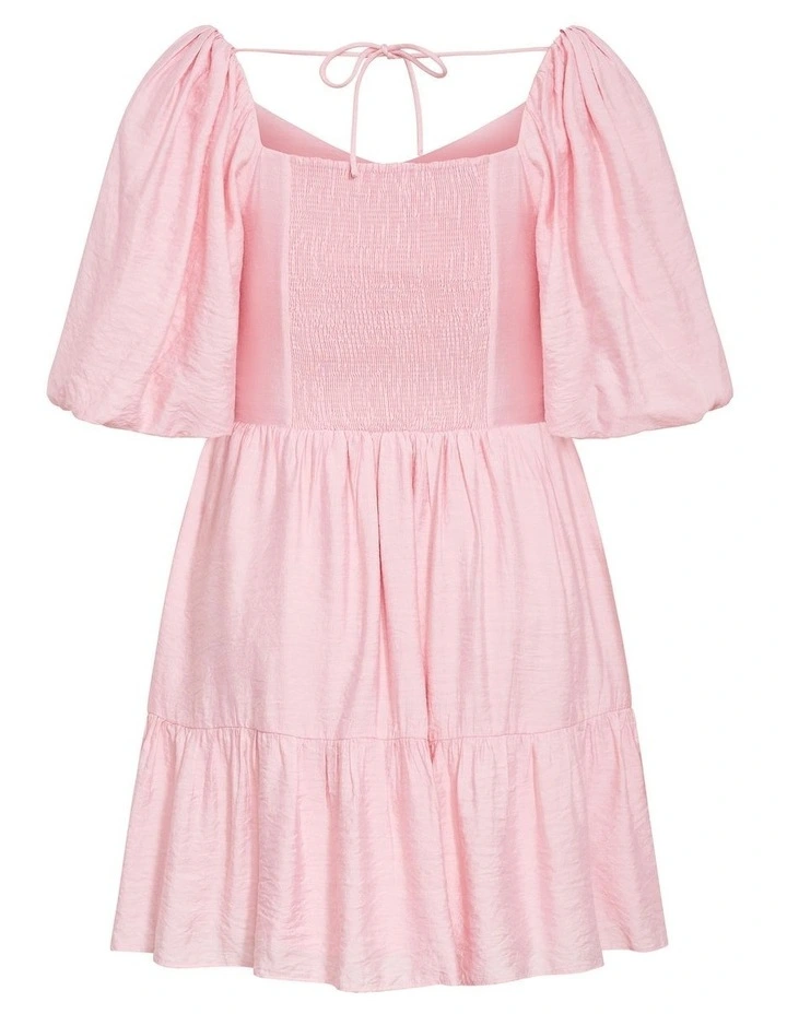 Mindy Babydoll Mini Dress in Heavenly Pink image 4
