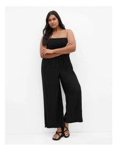 Ally Strapless Jumpsuit in Black