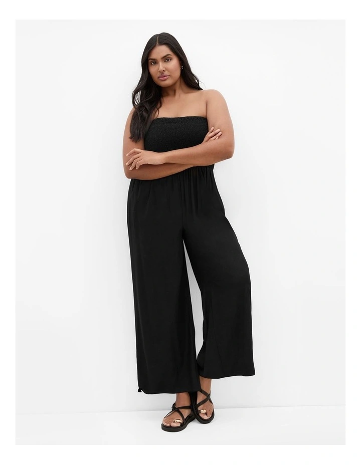 Ally Strapless Jumpsuit in Black image 1