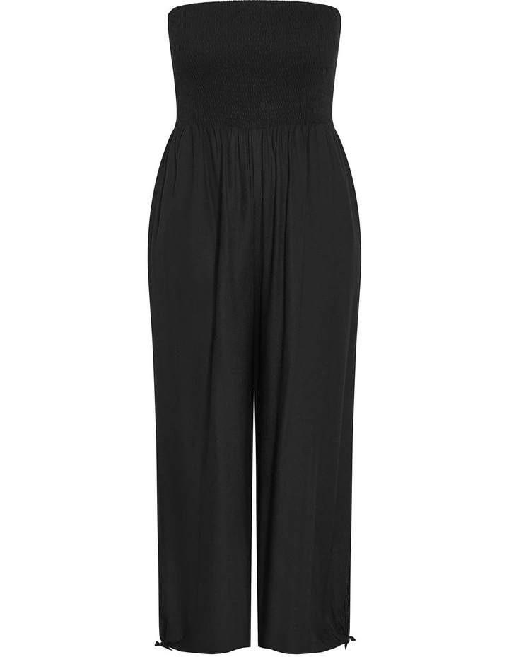 Ally Strapless Jumpsuit in Black image 3