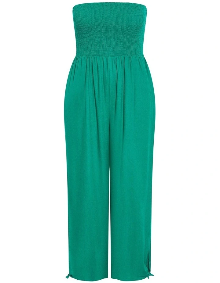 Ally Strapless Jumpsuit in Green image 3