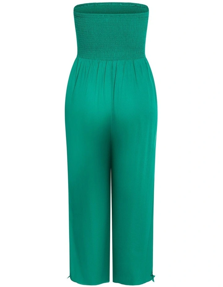 Ally Strapless Jumpsuit in Green image 4