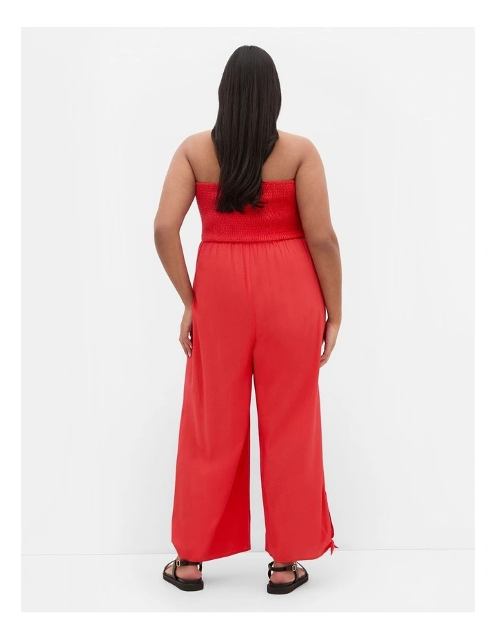 Ally Strapless Jumpsuit in Tiger Lilly image 2