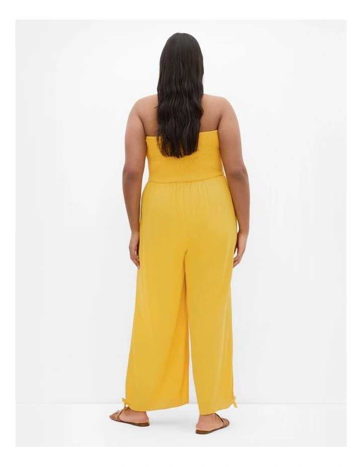Ally Strapless Jumpsuit in Citrus image 2