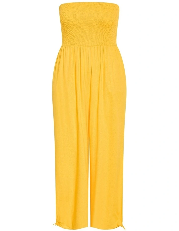 Ally Strapless Jumpsuit in Citrus image 3