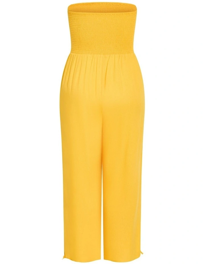Ally Strapless Jumpsuit in Citrus image 4