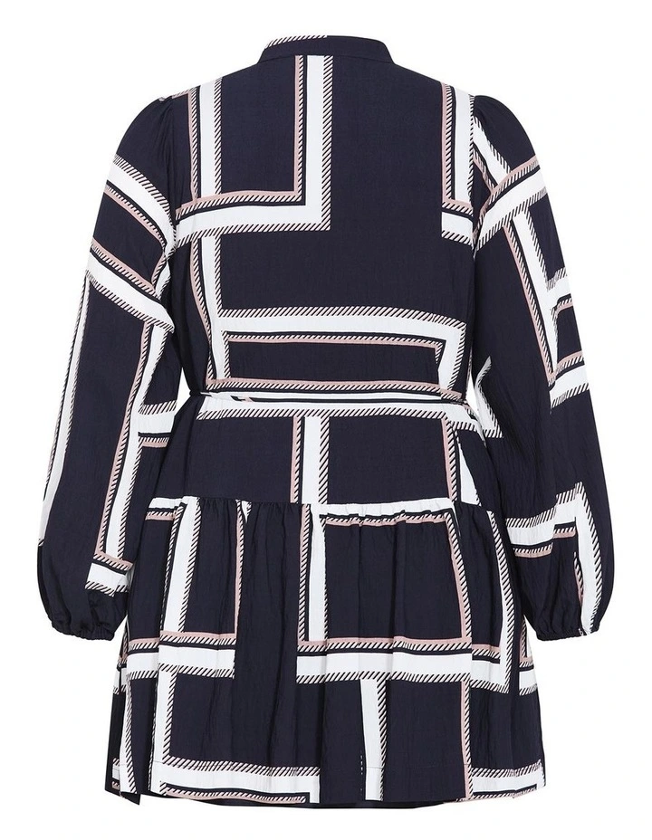 Laurie Print Mini Dress in Navy image 4