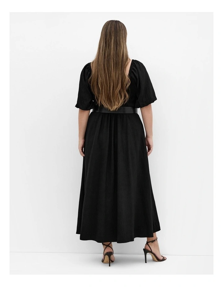 Collins Puff Sleeve Maxi Dress in Black image 2