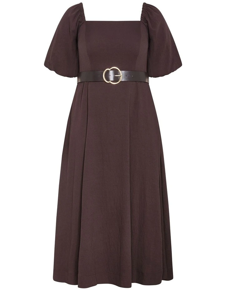Collins Puff Sleeve Maxi Dress in Dark Chocolate image 3