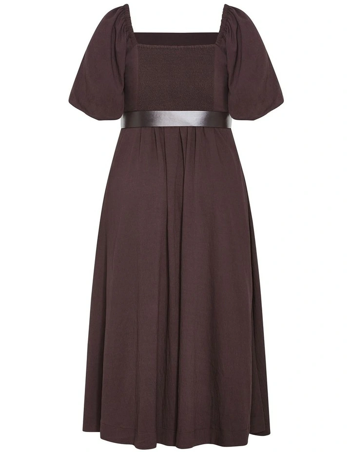 Collins Puff Sleeve Maxi Dress in Dark Chocolate image 4