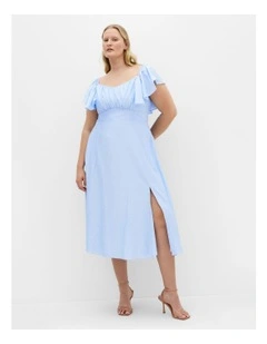 Alisia Tie-Back Midi Dress in Sky Blue