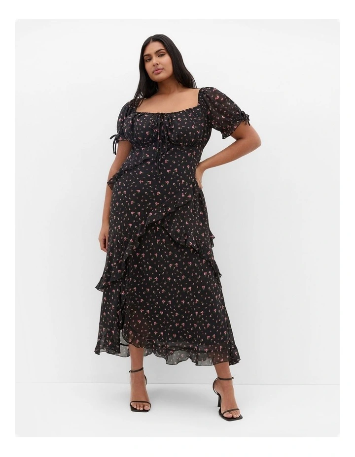 Shayla Print Maxi Dress in Black image 1