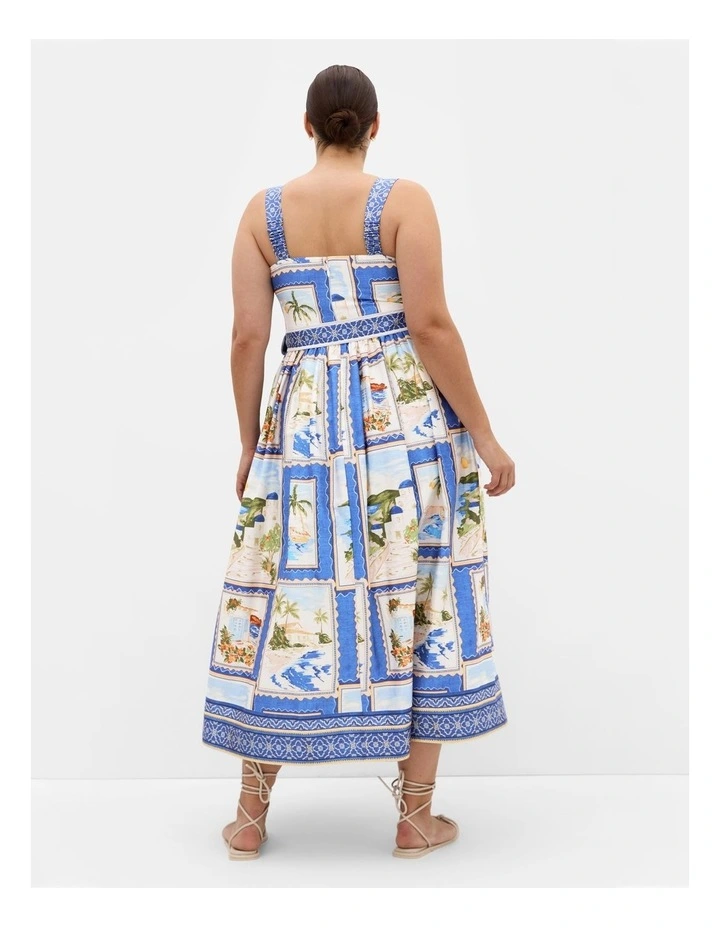 Corrinne Print Maxi Dress in Ocean Blue image 2