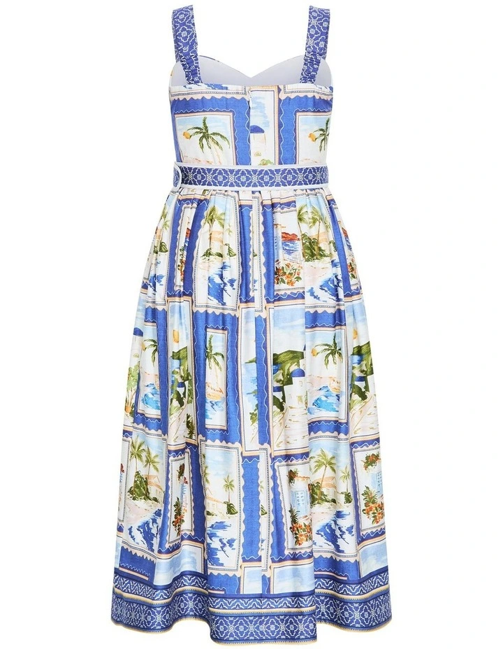 Corrinne Print Maxi Dress in Ocean Blue image 4