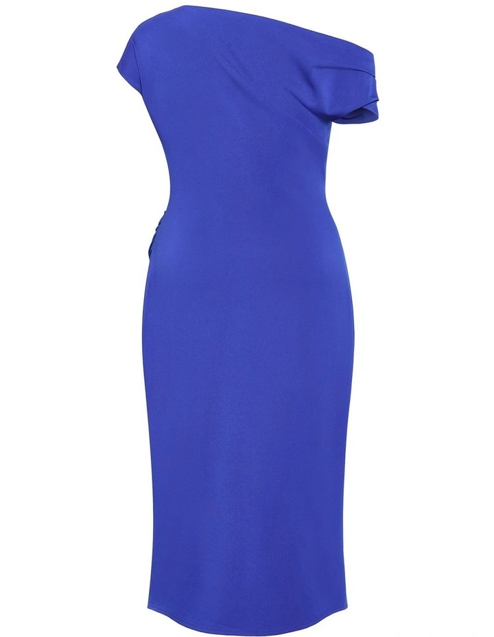 Sexy Off Shoulder Midi Dress in Ocean Blue image 4