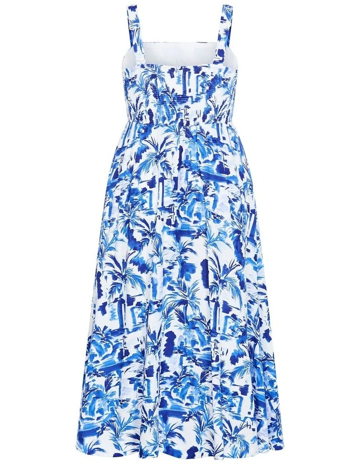 Collins Palm Print Maxi Dress in Blue image 4
