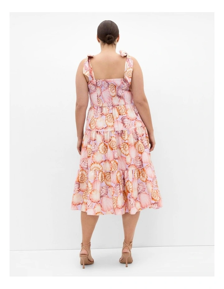 Leila Shell Print Midi Dress in Lilac image 2