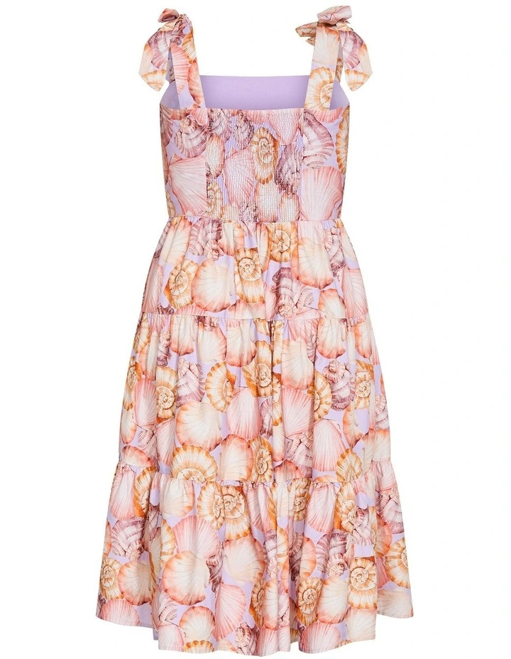 Leila Shell Print Midi Dress in Lilac image 4