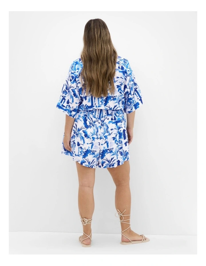 Jessa Print Playsuit in Blue image 2