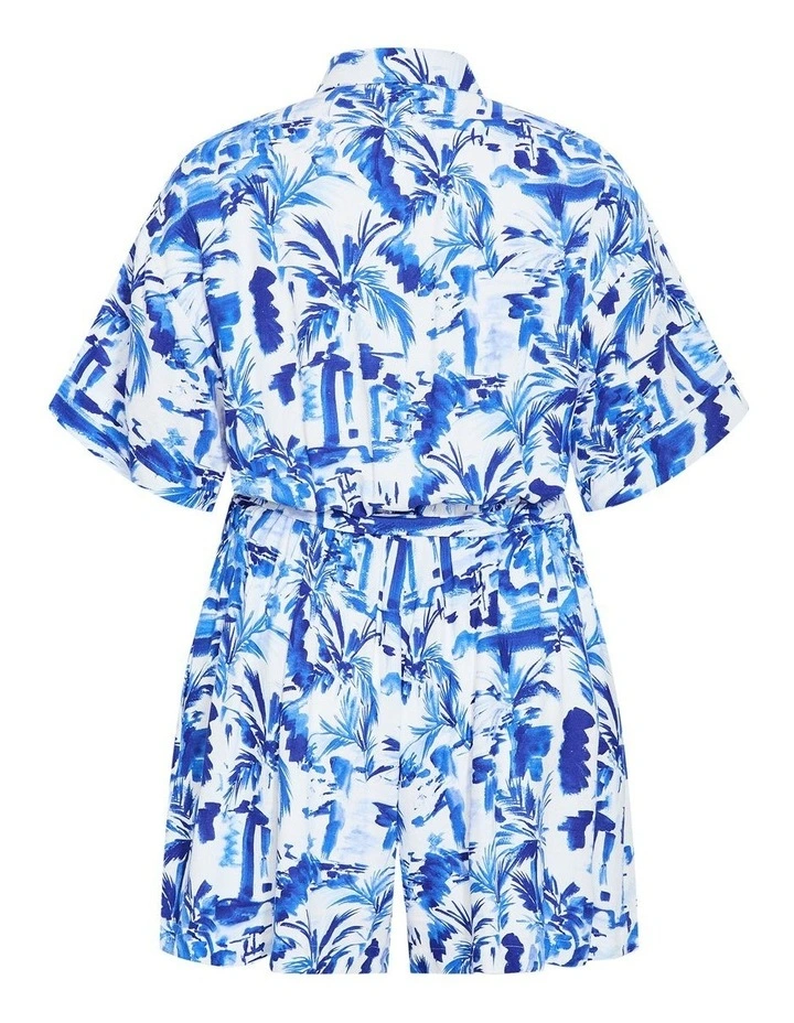Jessa Print Playsuit in Blue image 4