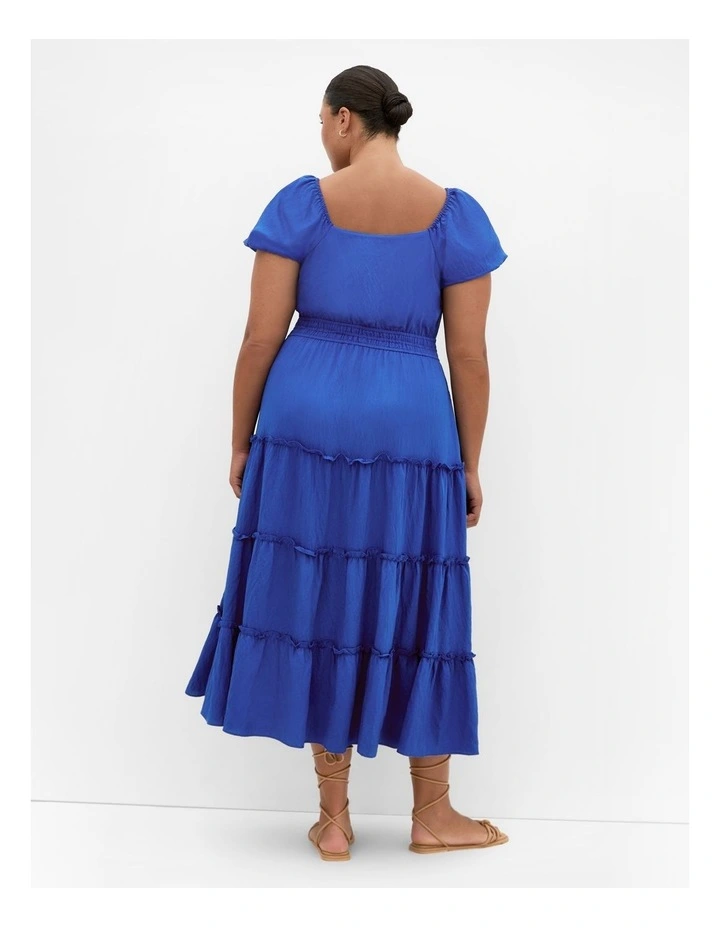 Azola Short Sleeve Midi Dress in Cerulean image 2