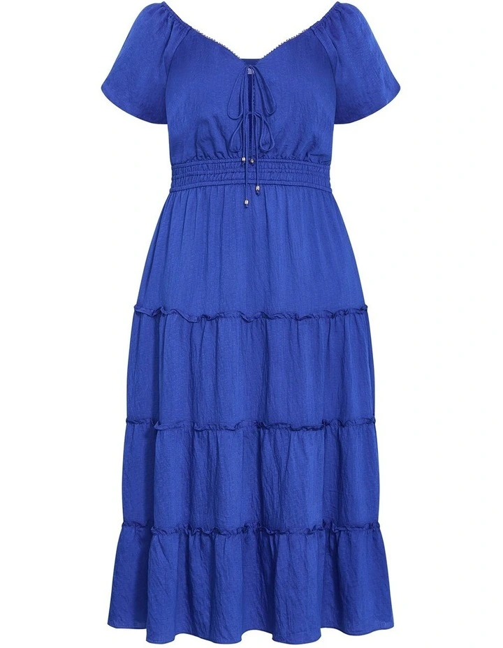 Azola Short Sleeve Midi Dress in Cerulean image 3