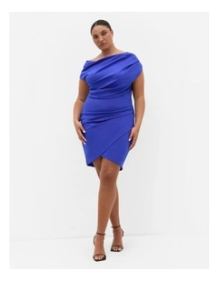 Sexy Off Shoulder Mini Dress in Ocean Blue