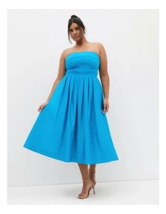 Rosalee Sleeveless Midi Dress in Azure