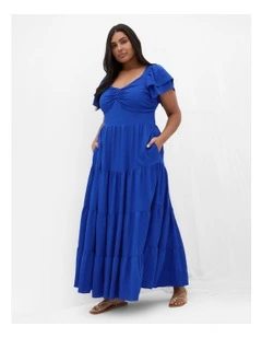 Ariella Tier Maxi Dress in Cerulean