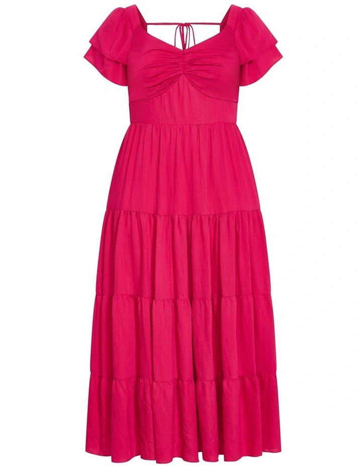 Ariella Tier Maxi Dress in Raspberry image 3