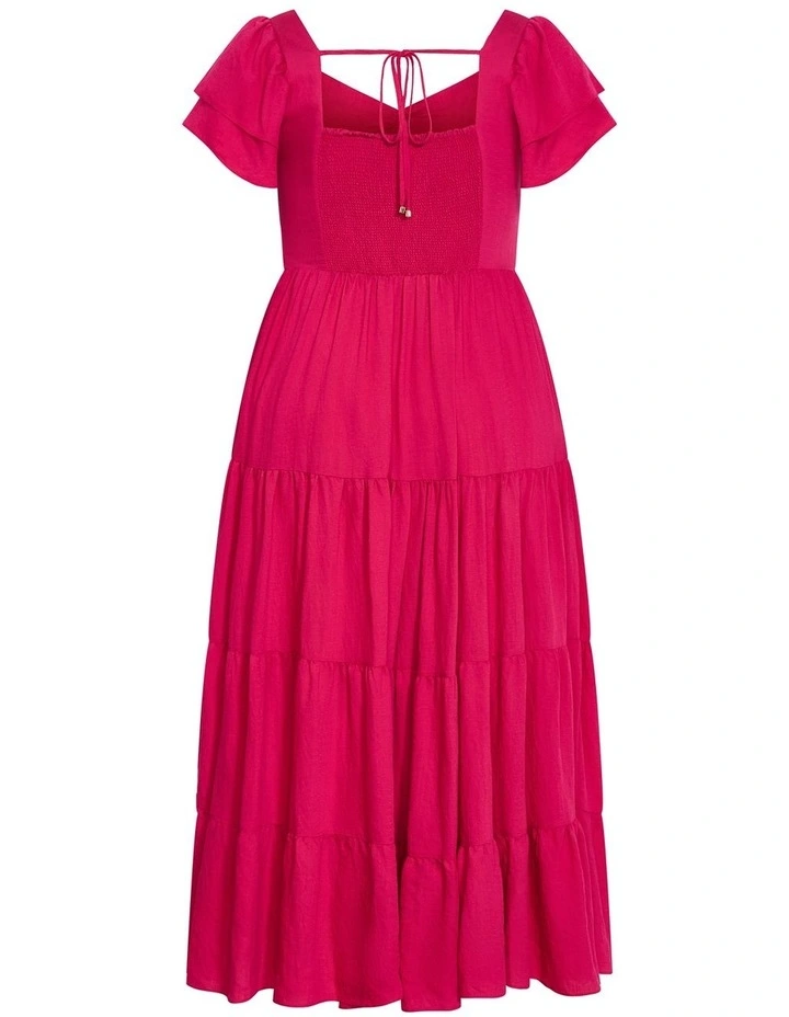 Ariella Tier Maxi Dress in Raspberry image 4