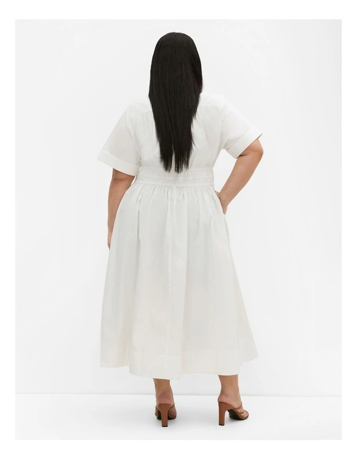 Lana Midi Shirt Dress in White image 2