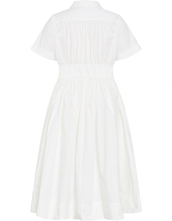 Lana Midi Shirt Dress in White image 4