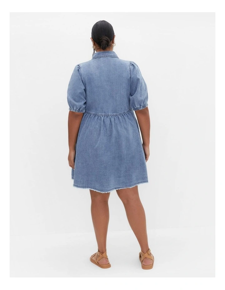 Dulce Denim Mini Dress in Light Wash image 2