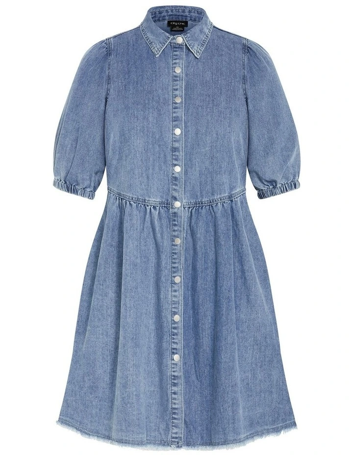 Dulce Denim Mini Dress in Light Wash image 3