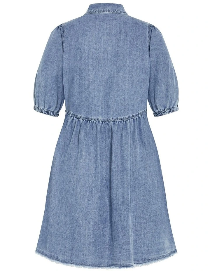 Dulce Denim Mini Dress in Light Wash image 4