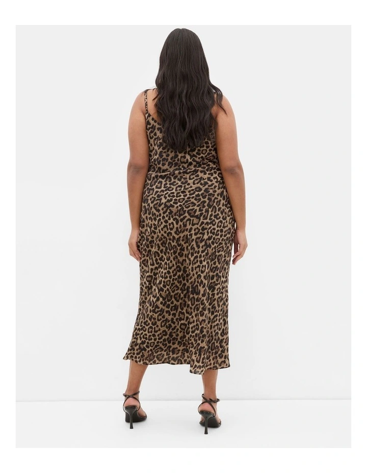 Kyra Leopard Print Slip Dress in Black image 2
