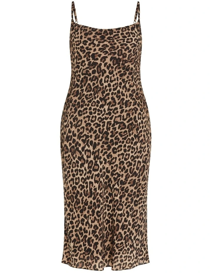Kyra Leopard Print Slip Dress in Black image 3