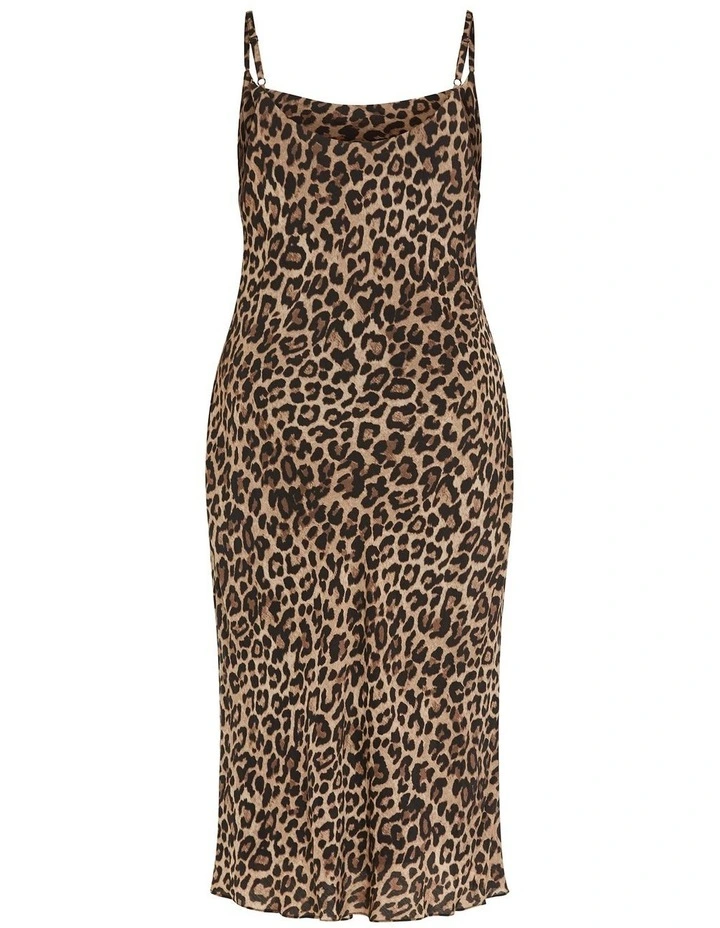 Kyra Leopard Print Slip Dress in Black image 4