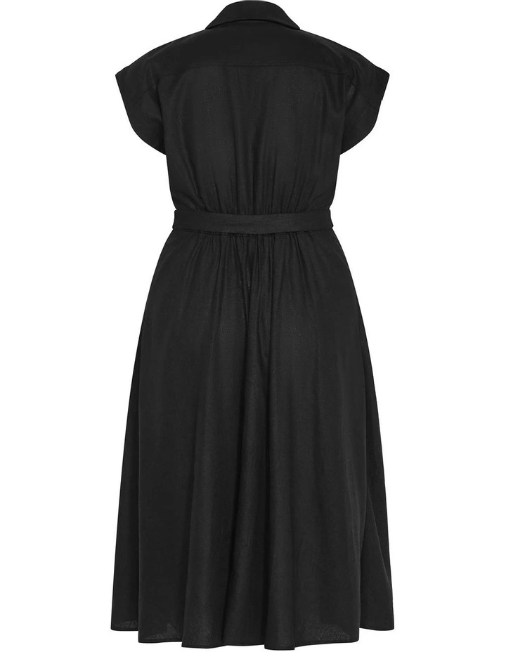 Liliana Linen Dress in Black image 4