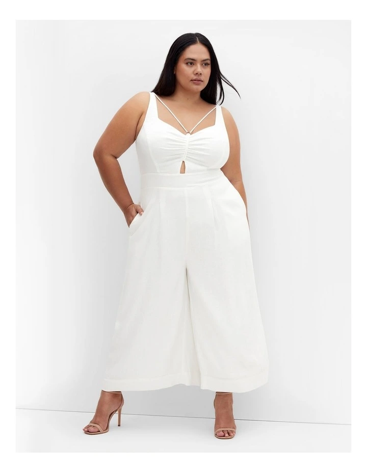 Raya Wide Leg Jumpsuit in Ivory image 1