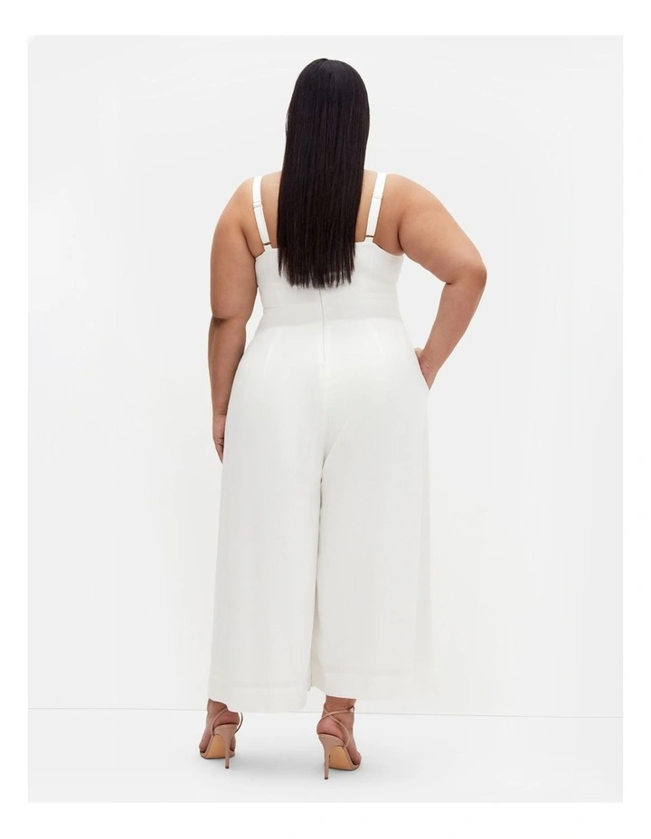 Raya Wide Leg Jumpsuit in Ivory image 2