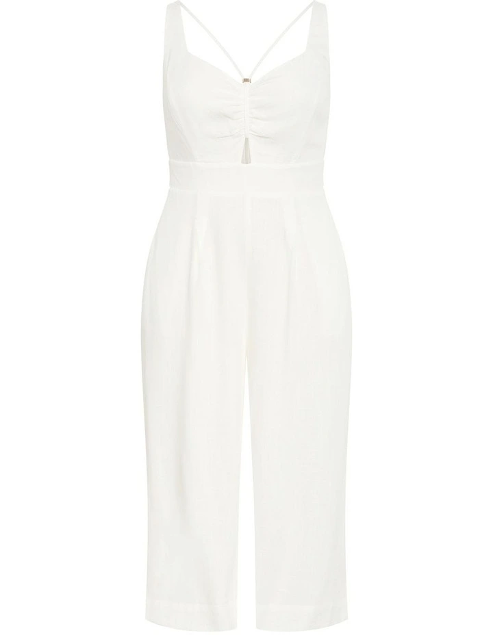 Raya Wide Leg Jumpsuit in Ivory image 3
