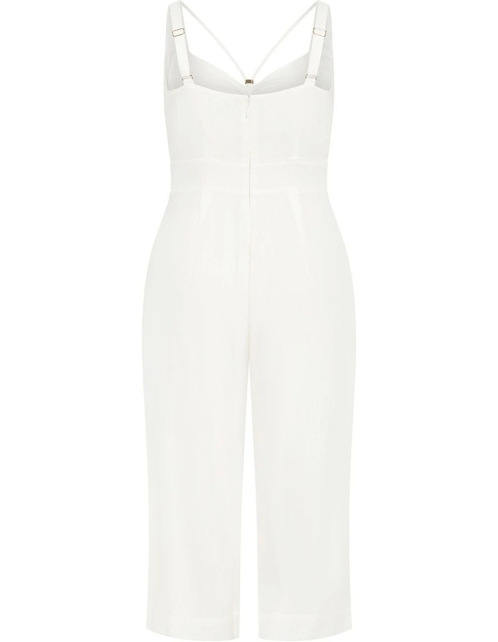 Raya Wide Leg Jumpsuit in Ivory image 4