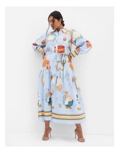 Stellar Beauty Print Maxi Dress in Baby Blue