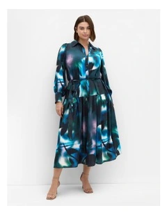 Haze Bloom Maxi Dress in Deep Ocean