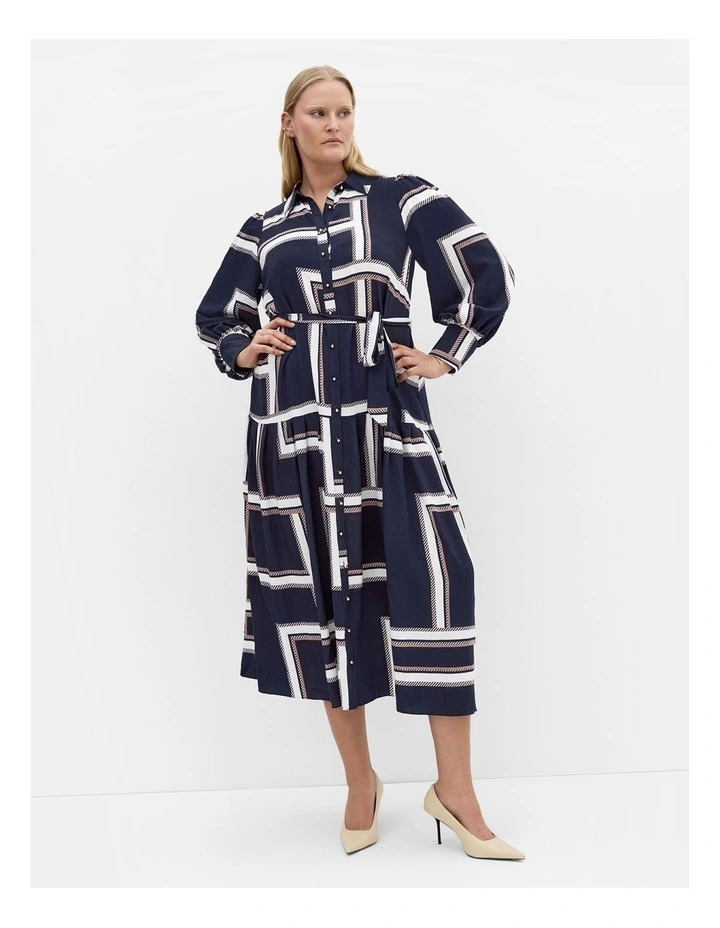 Kinsley Print Maxi Dress in Navy image 1